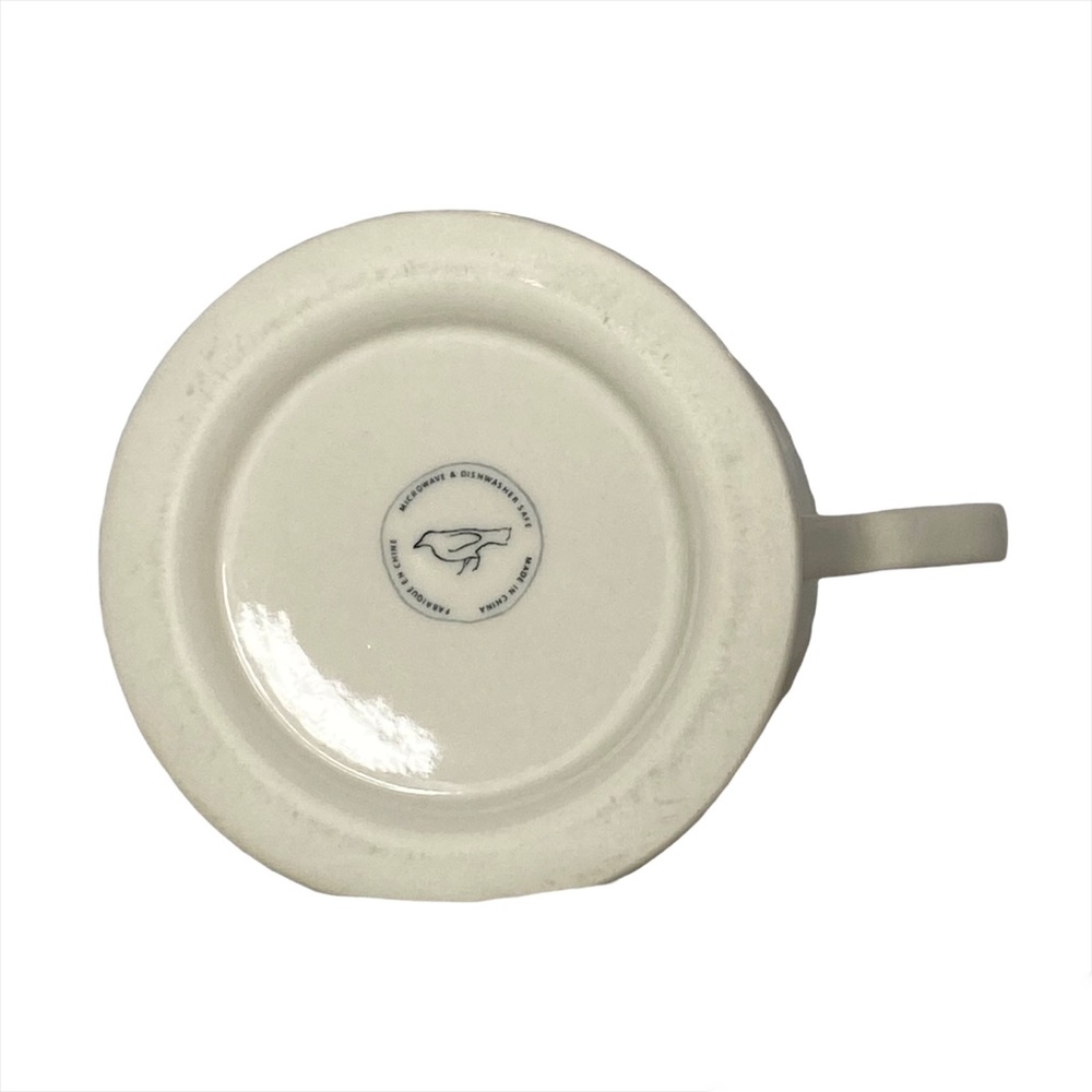 Anthropologie R Initial Monogram mug ceramic shaving coffee tea cream + black - Picture 5 of 8